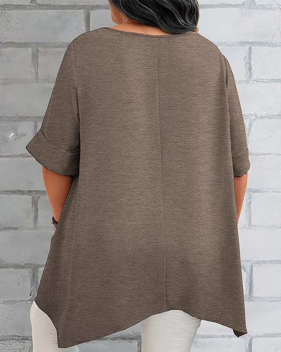 T-Shirt Luźny Boczna Kieszeń