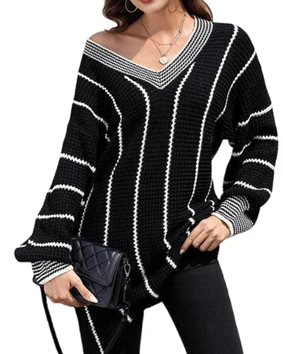 Sweter Sweter Casual Luźny Krój Pasek