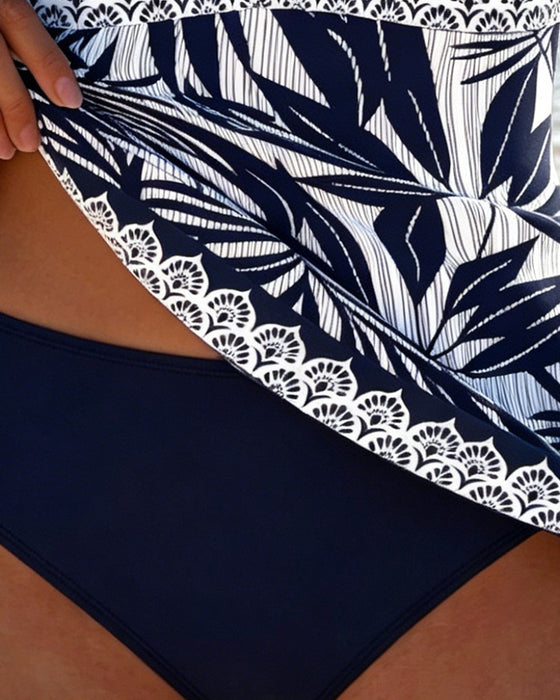 Tankini Botaniczny Druk Halter