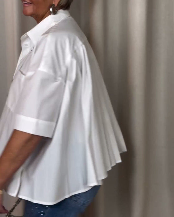 Marszczona bluzka z krótkim rękawem