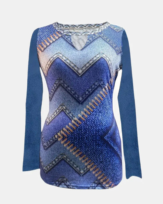 Damska bluzka z okrągłym dekoltem