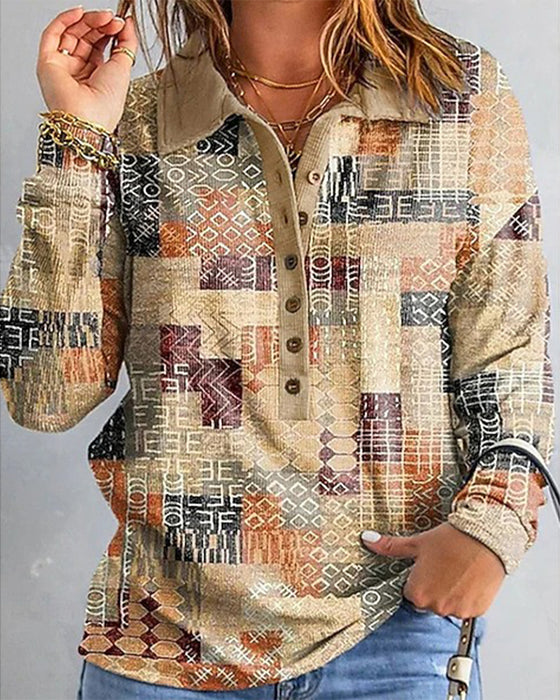 Bluza z nadrukiem, luźna, z długim rękawem