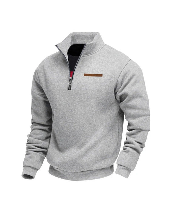 Sweatshirt Jednolity Kolor Stójka Zamek
