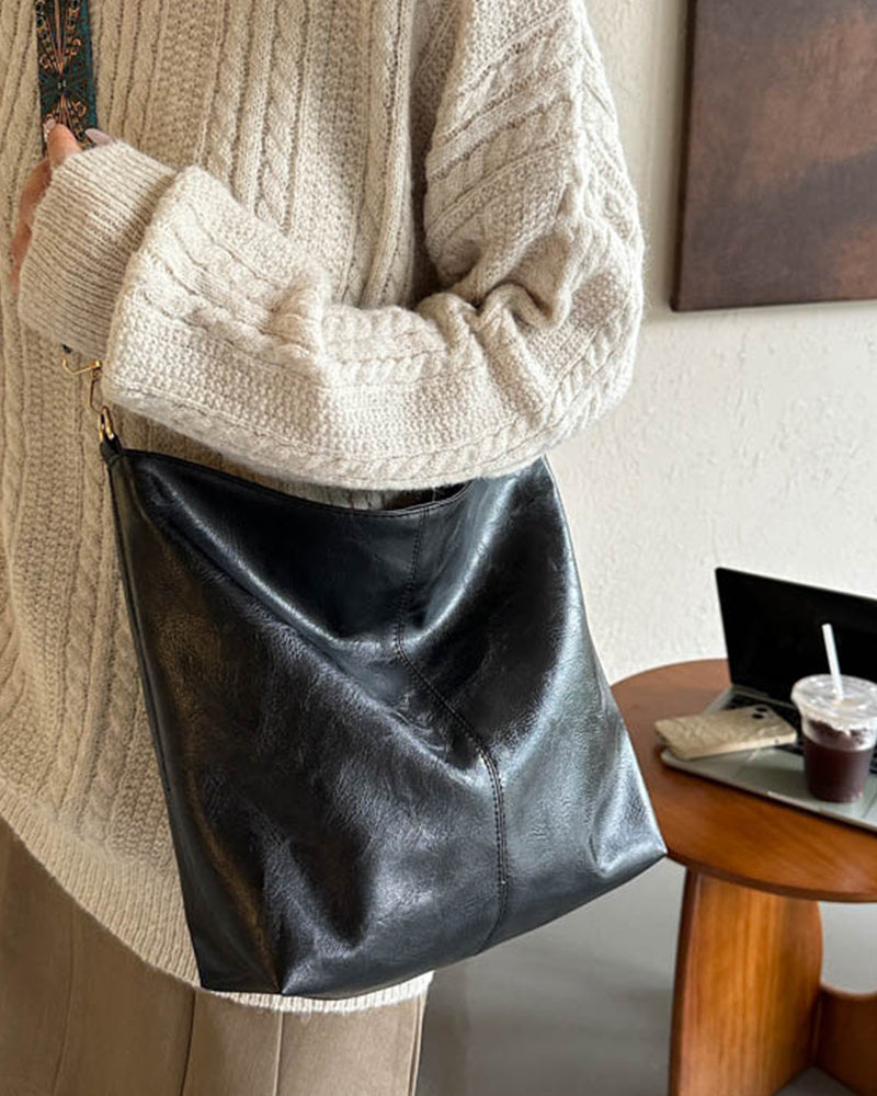 Torba o dużej pojemności z paskiem na ramię w stylu vintage