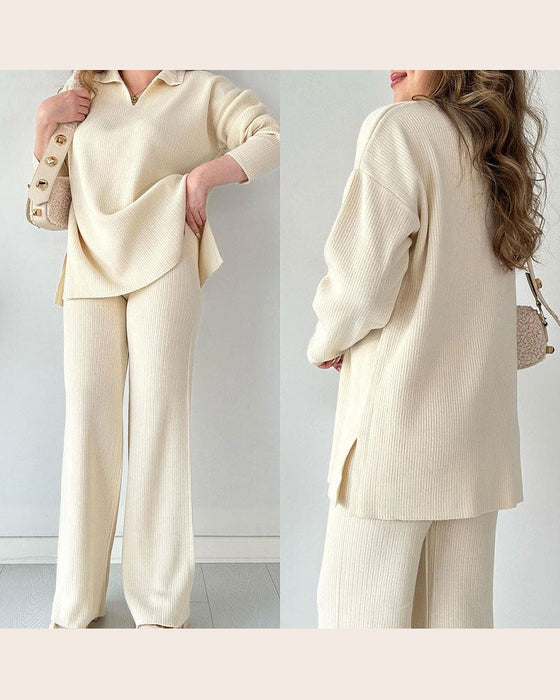 Udobie Dwuczęściowe Z Cechami Jednolitego Koloru I Tkaniny Tknętej