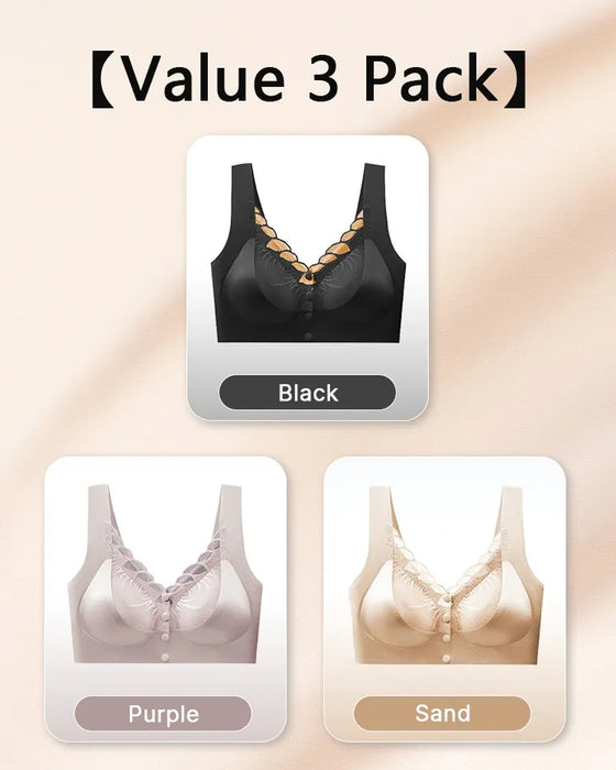 Biustonosz Z Przodu Zapięcie Satyna Koronka