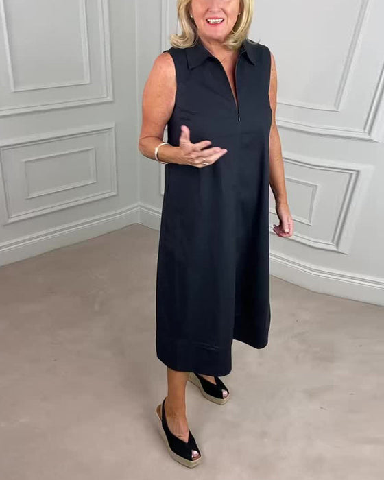 Sukienka bez rękawów w jednolitym kolorze