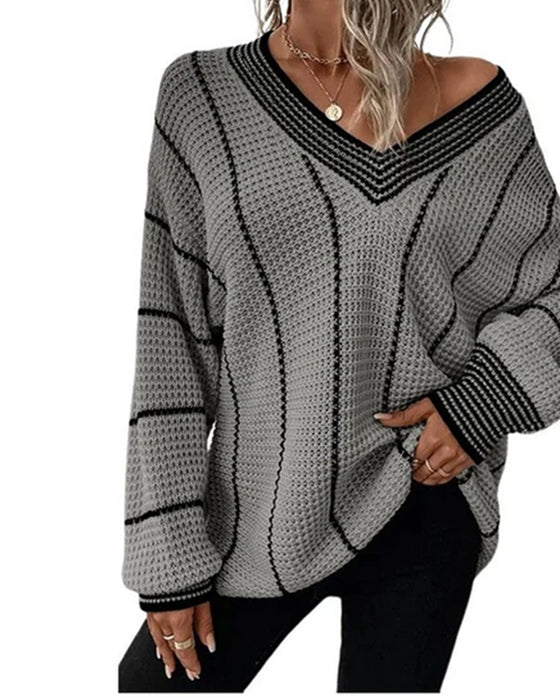 Sweter Sweter Casual Luźny Krój Pasek