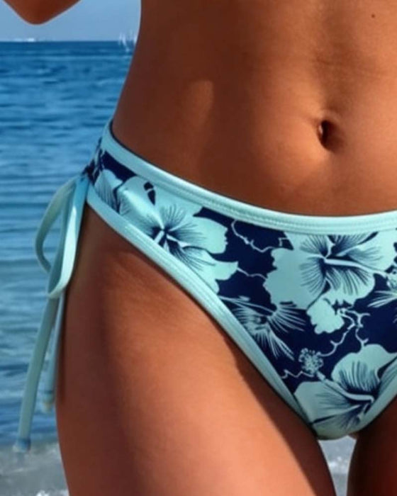 Bikini Kwiatowy Trójkątny Kielich Wiązany