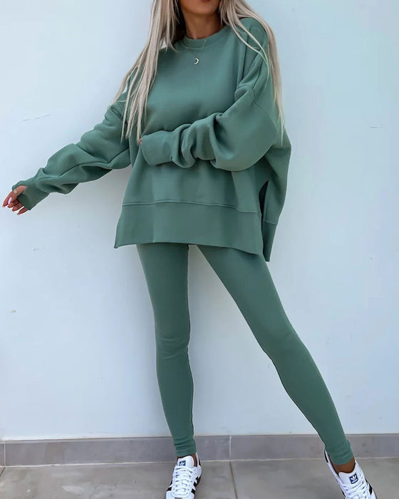 Zestaw Slim Spodnie Luźny Bluza