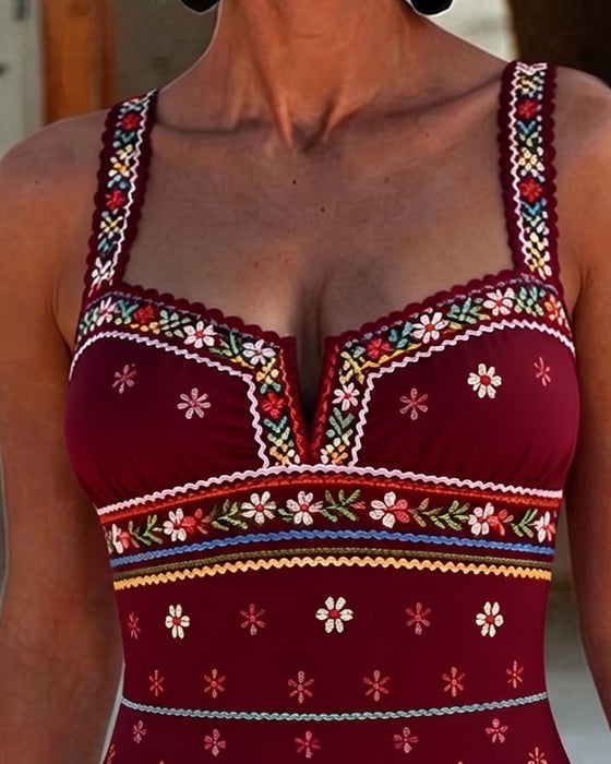 One-Piece Kamizelka Kwadratowa Szyja Bohemian