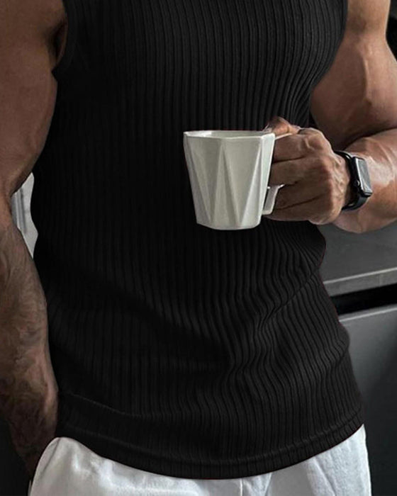 Męski Top Na Ramiączkach Jednokolorowy Sport Casual