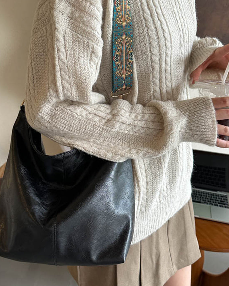 Torba o dużej pojemności z paskiem na ramię w stylu vintage