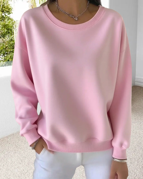 Bluza Casual Jednolity Kolor