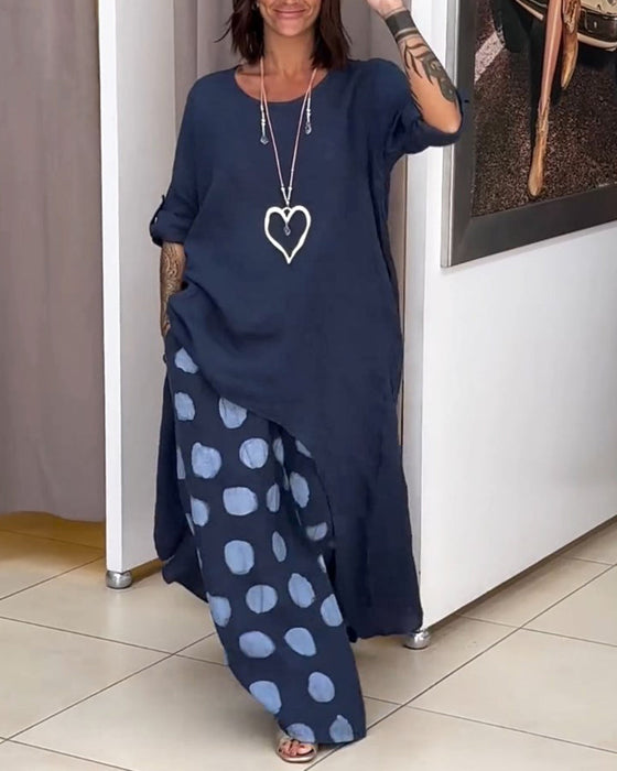 Damski garnitur o swobodnym, luźnym temperamencie