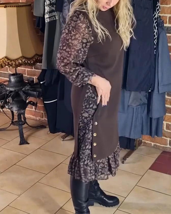 Sukienka Z Okrągłym Dekoltem Imitacja Dwuczęściowej