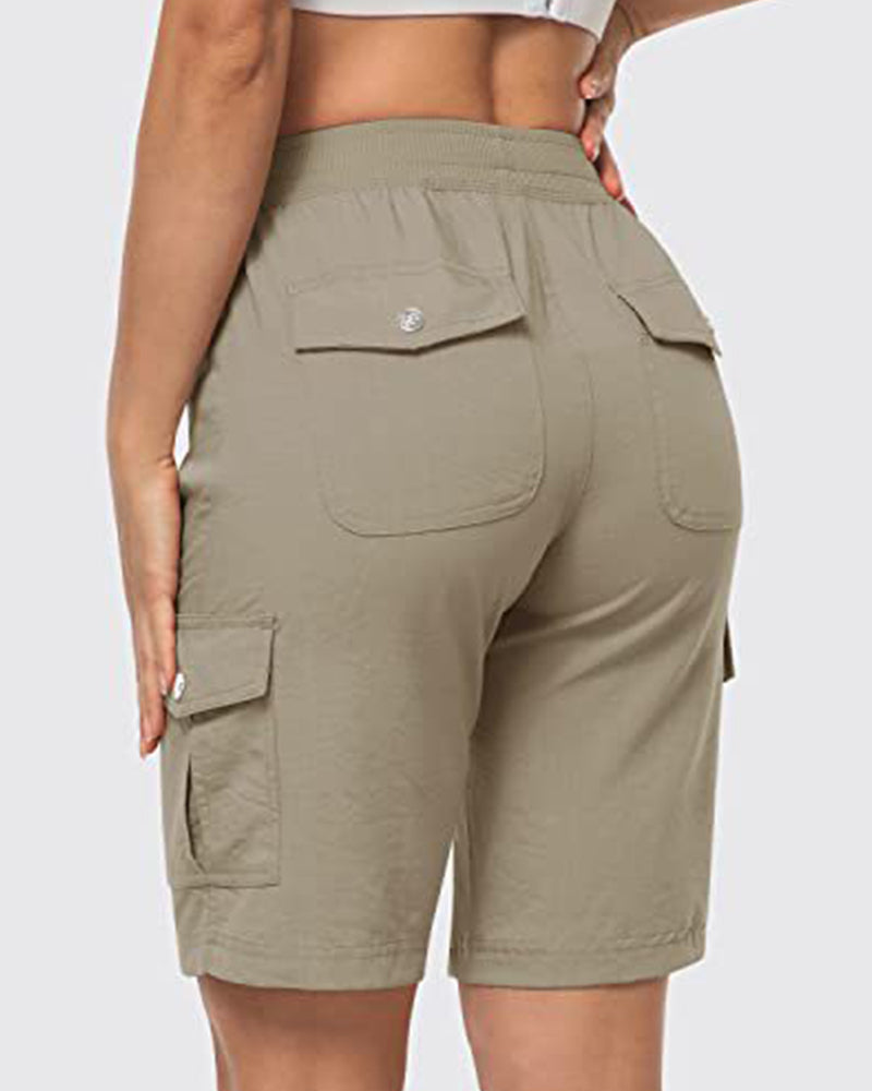 Damskie Spodenki Szybkoschnące Szorty Cargo Z Kieszeniami