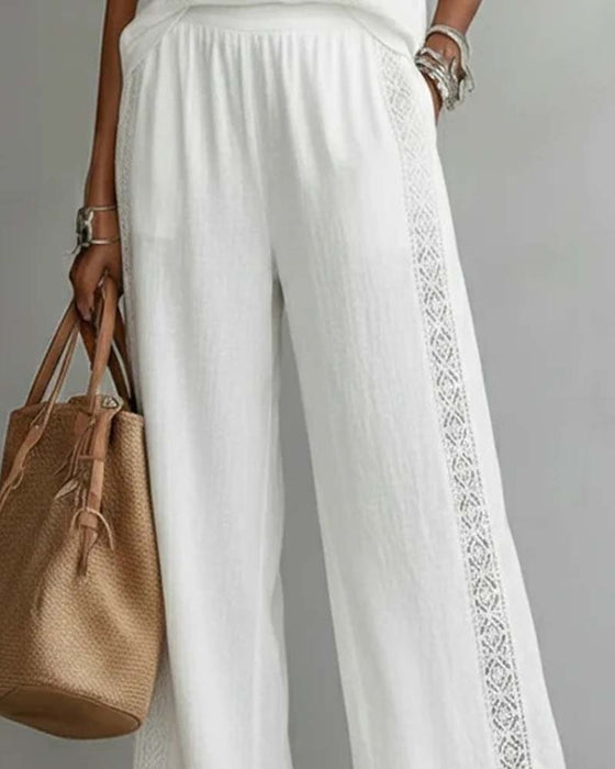 Dwuczęściowy Zestaw Hollow Out Halter