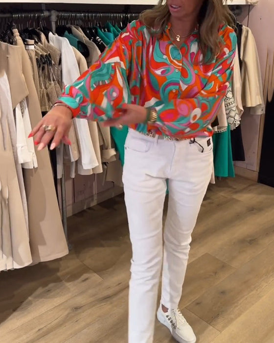 Bluzka o luźnym kroju z nadrukiem