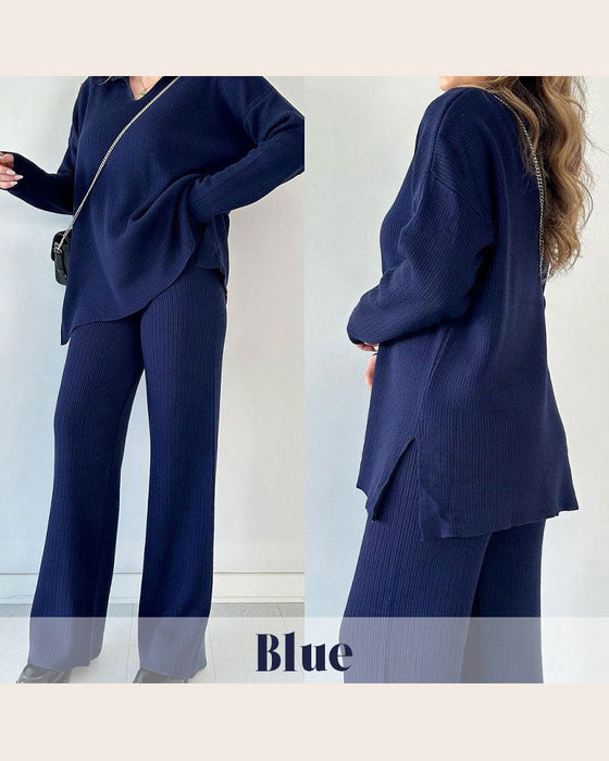 Udobie Dwuczęściowe Z Cechami Jednolitego Koloru I Tkaniny Tknętej