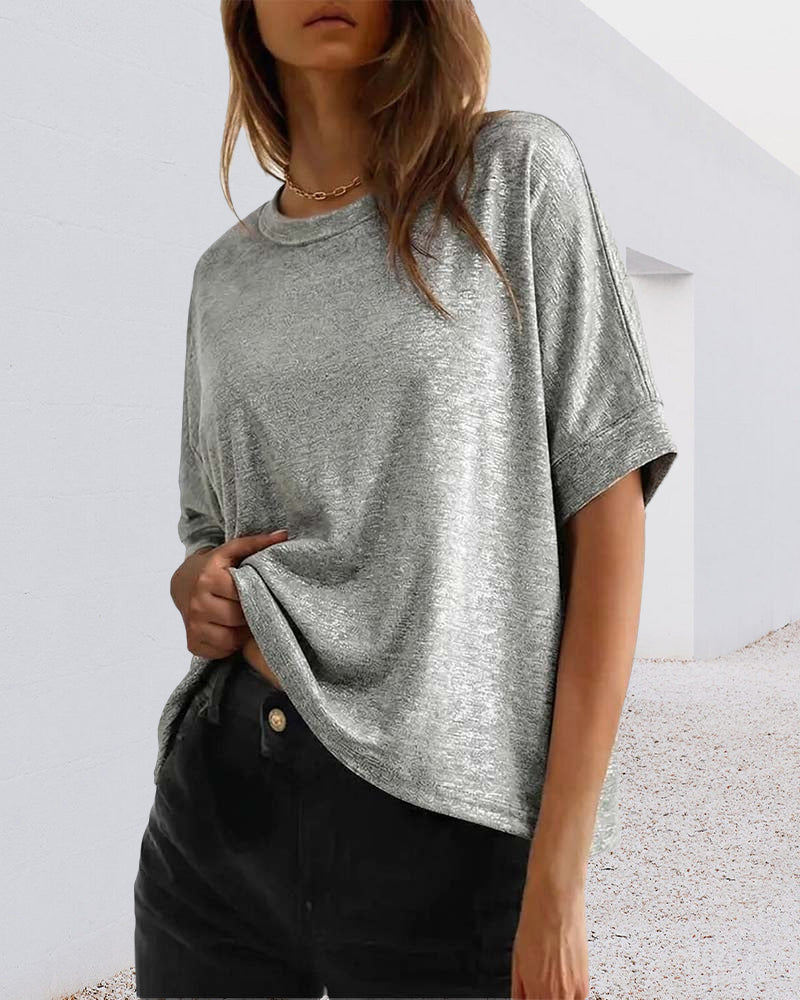 T-Shirt Nietoperz Krótki Rękaw