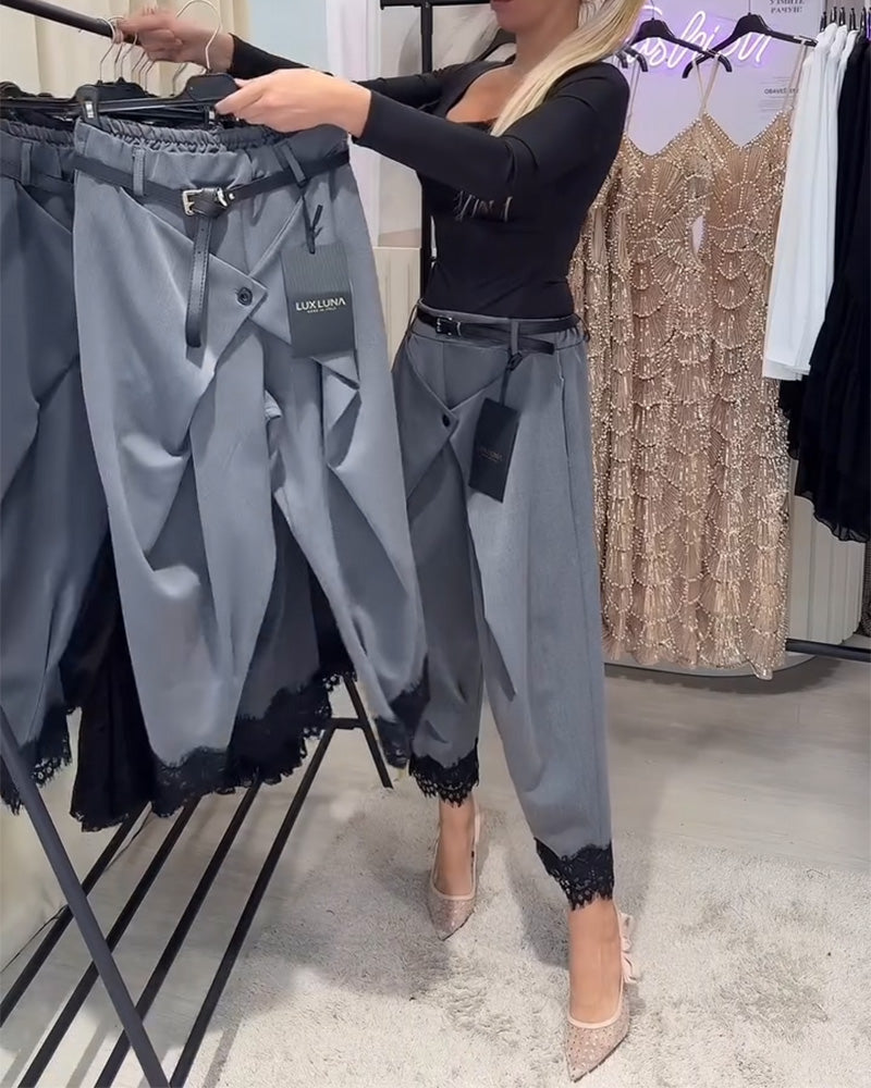 Spodnie Modna Koronka Szycie Harem