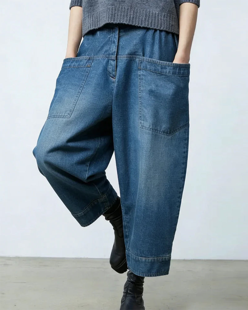 Jeans Duża Kieszeń Kostka