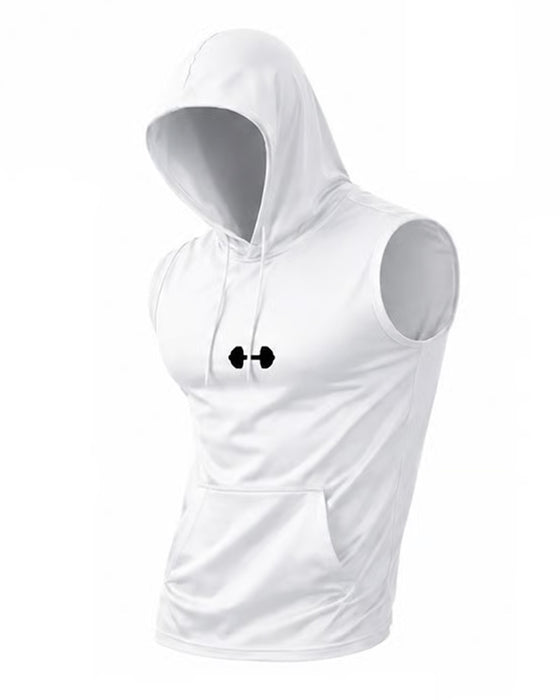 Tank Top Bluza Z Kapturem Bez Rękawów Sznurek