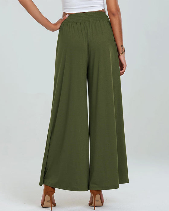 Spodnie Kieszeń Elastyczna Talia Bootcut