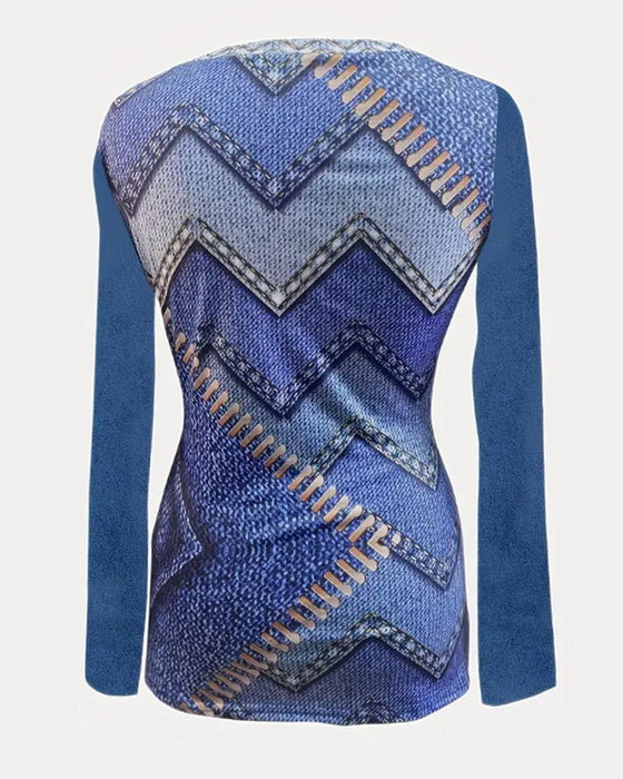 Damska bluzka z okrągłym dekoltem