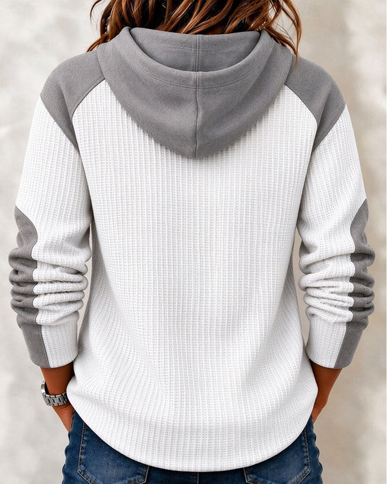 Bluza Z Kapturem Wiązanie Blok Kolorów Design