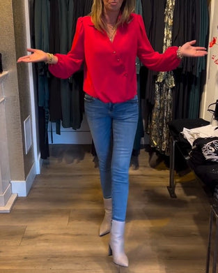 Elegancka bluzka z rękawami typu lampion