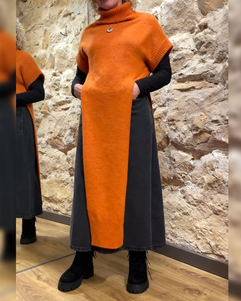 Krótki Rękaw Golf Z Rozcięciem I Golfowym Kołnierzem