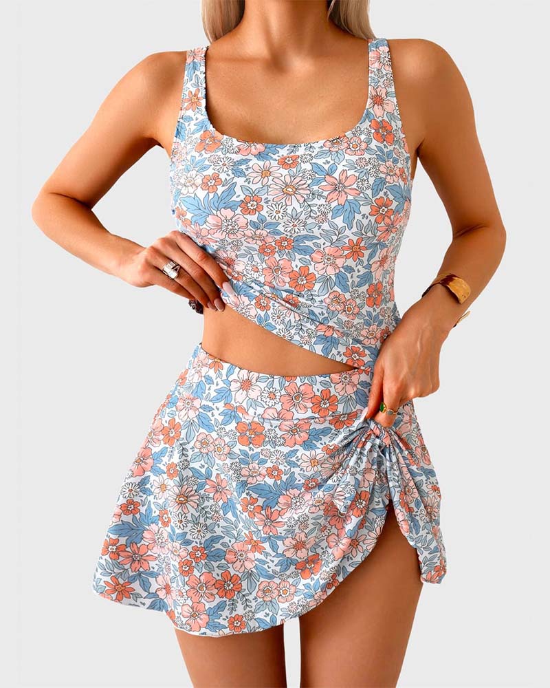 Tankini Wiązanie Z Boku Styl Wakacyjny
