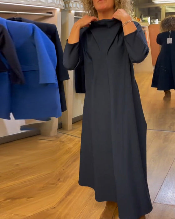 Sukienka z kieszeniami w jednolitym kolorze