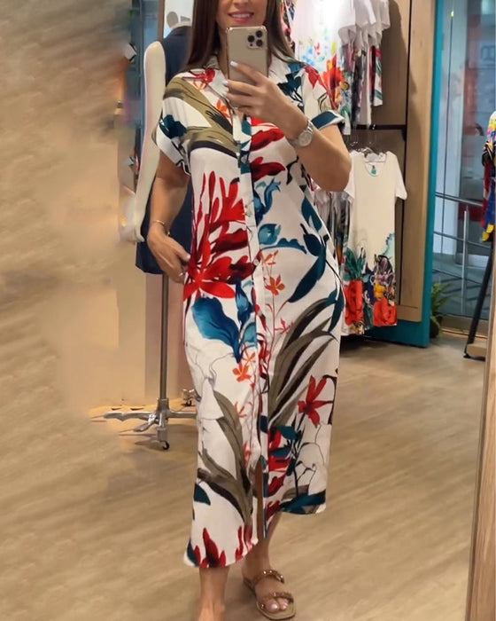 Sukienka z krótkim rękawkiem i nadrukiem