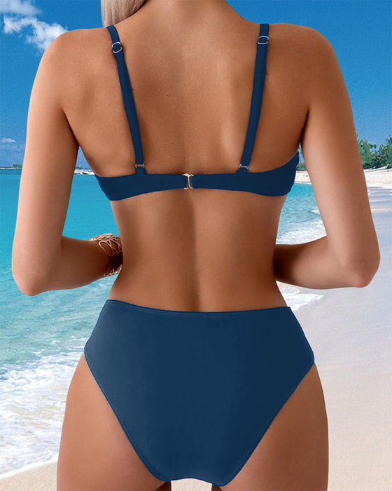 Bikini Drukowany Styl Wakacyjny Seksowny Dwuczęściowy