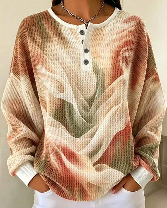 Sweatshirt Ombre Druk Długi Rękaw