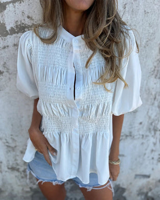 Bluzka Casual Moda Krótki Rękaw Jednolity Kolor