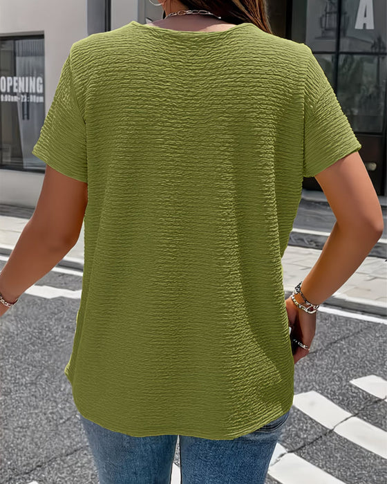 T-shirt Kołnierzyk Peter Pan Trzy Guziki