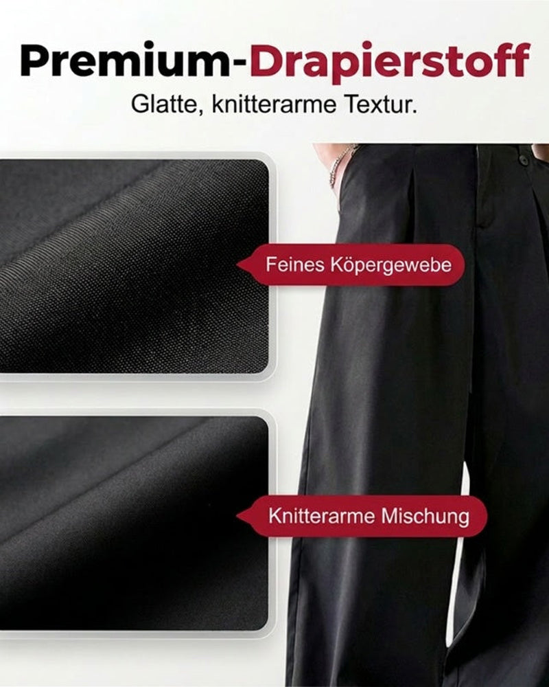 Spodnie Wysoki Stan Guzik Rozporek Szeroka Noga