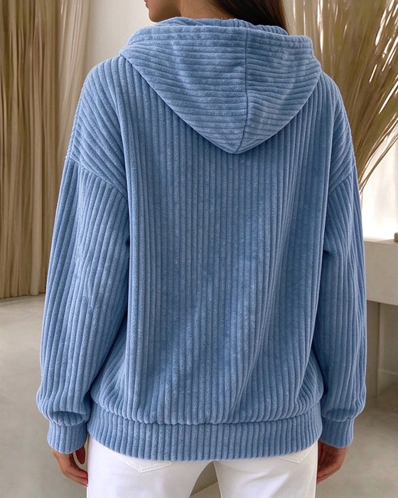 Hoodie Gładki Ściągacz Swobodny
