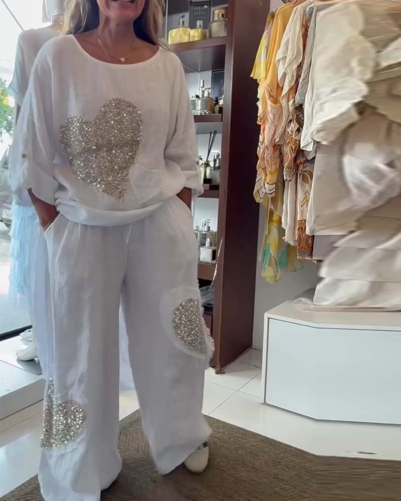 Set Prosty Cekin Serce