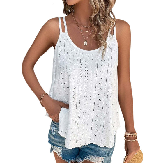 Gładki Top Kominacyjny Z Haftem Eyelet