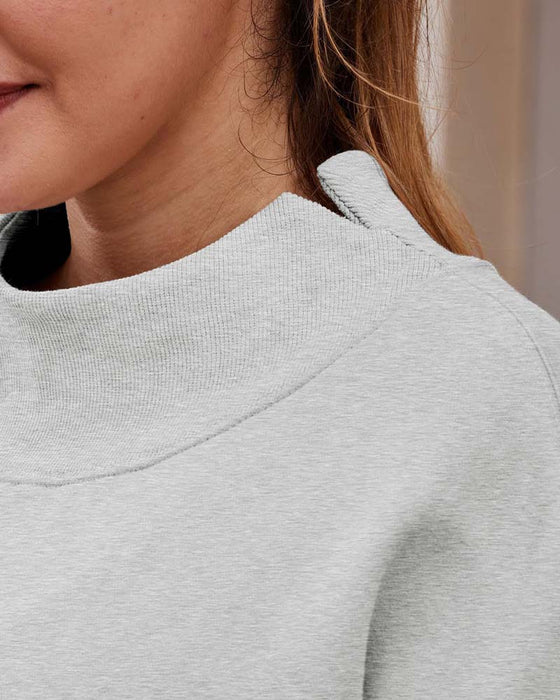 Sweatshirt Opadające Ramiona Jednolity Długi Rękaw