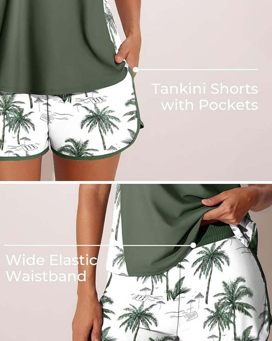 Tankini Blok Koloru Boyleg Drukowany