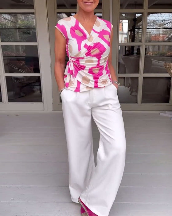 Bluzka z nadrukiem plisowana