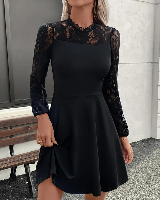 Sukienka elegancka koronkowa w jednolitym kolorze