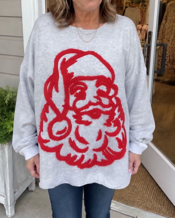 Sweatshirt Stylowy Święty Mikołaj Luźny