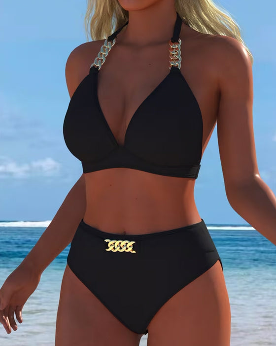 Bikini Halter Metalowy Klamra